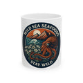 Wild Sea Seafoods "Stay Wild" Ceramic Mug — Octopus Coastal Coffee Cup (11oz/15oz)