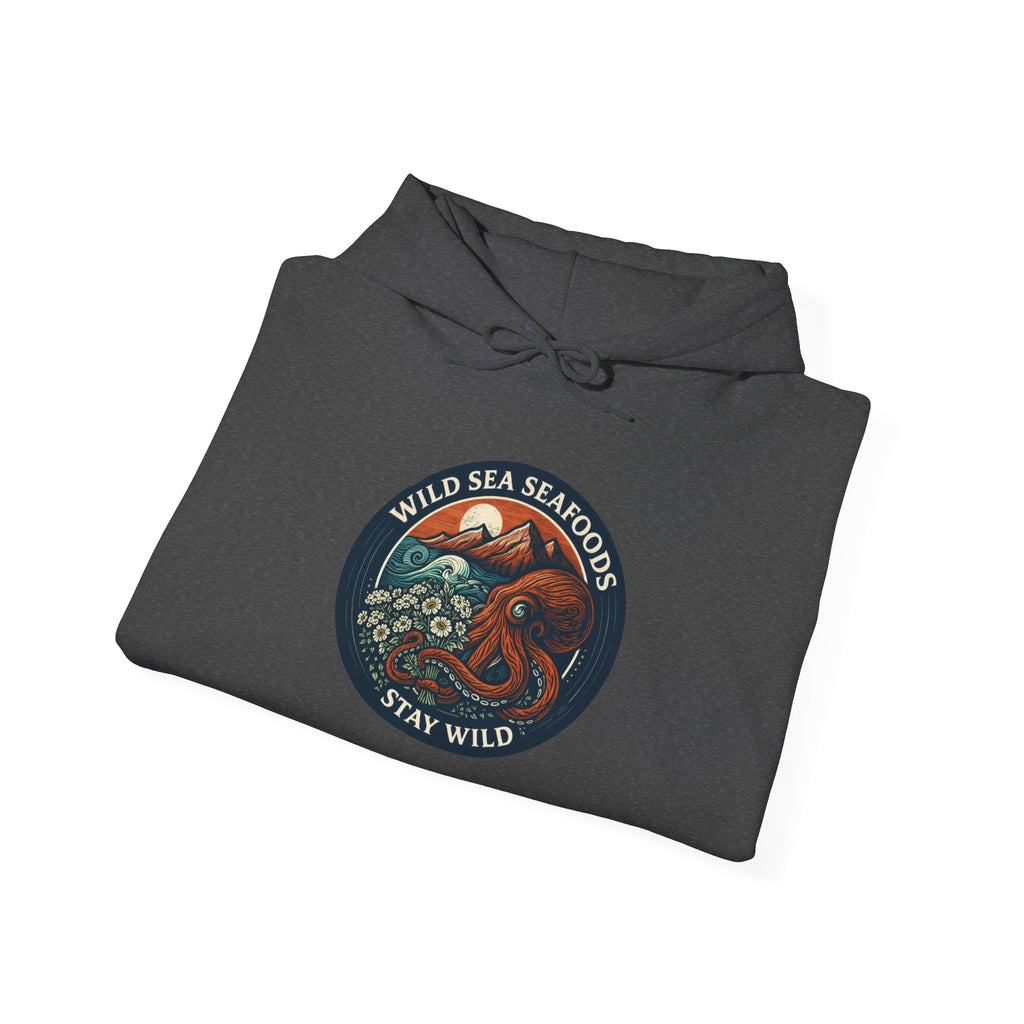 Hoodie — "Wild Seafoods Stay Wild" Octopus Graphic Hoodie
