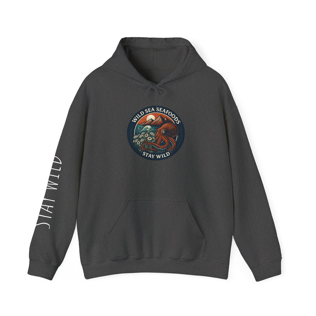 Stay Wild Sea Octopus Hoodie — "Wild Sea Seafoals" Nautical Graphic Pullover