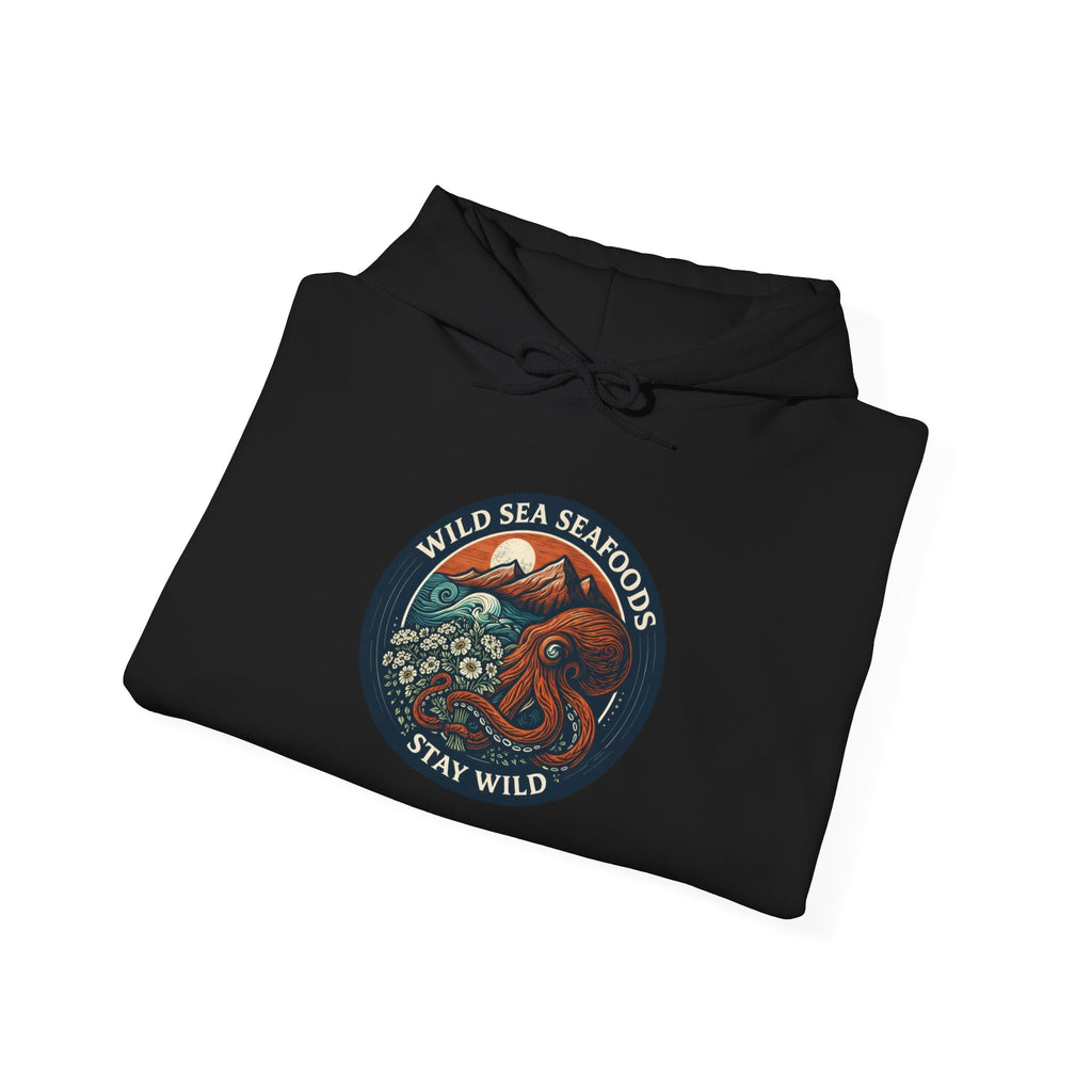 Stay Wild Sea Octopus Hoodie — "Wild Sea Seafoals" Nautical Graphic Pullover