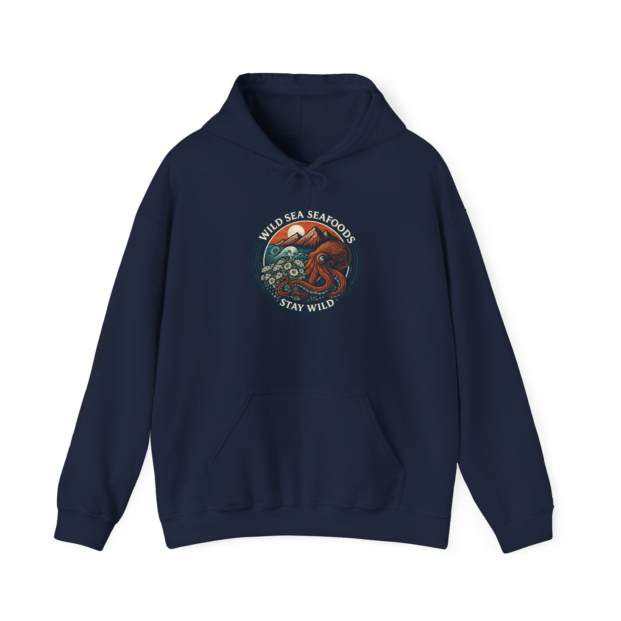 Hoodie — "Wild Seafoods Stay Wild" Octopus Graphic Hoodie