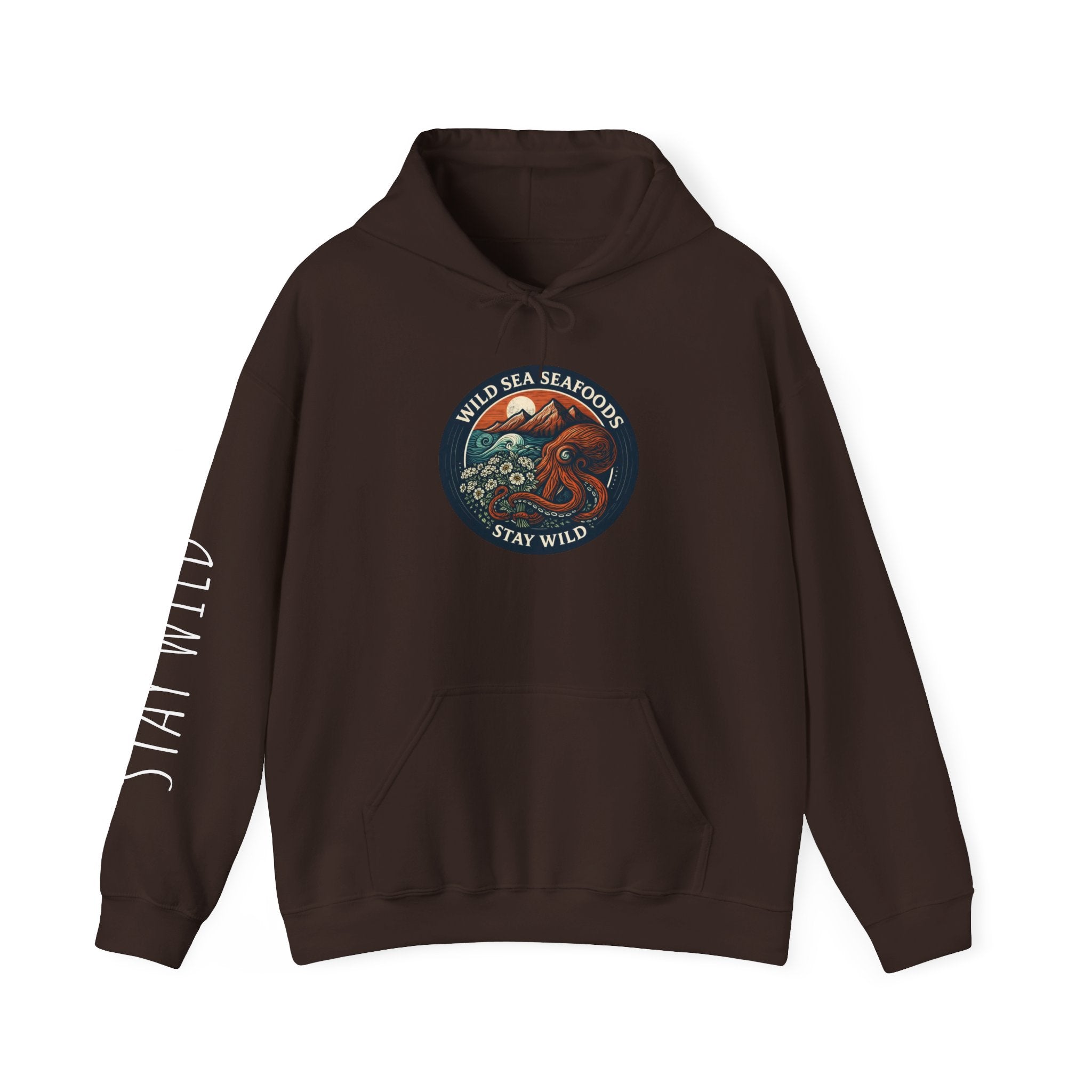 Stay Wild Sea Octopus Hoodie — "Wild Sea Seafoals" Nautical Graphic Pullover