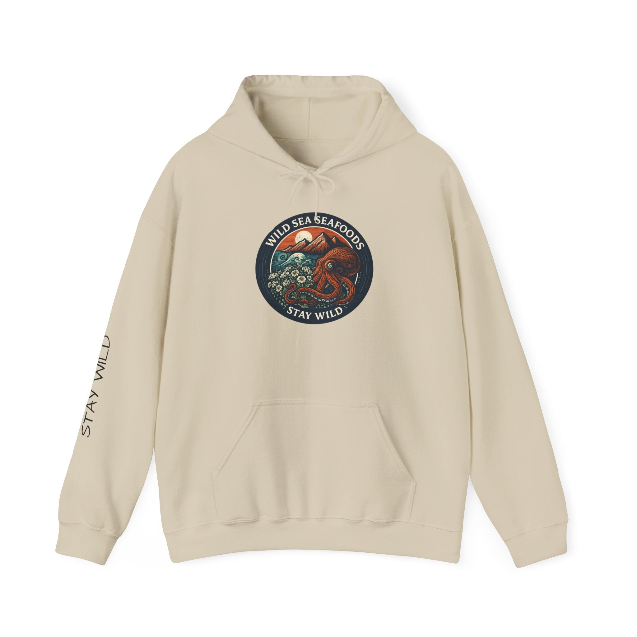Hoodie — "Wild Seafoods Stay Wild" Octopus Graphic Hoodie