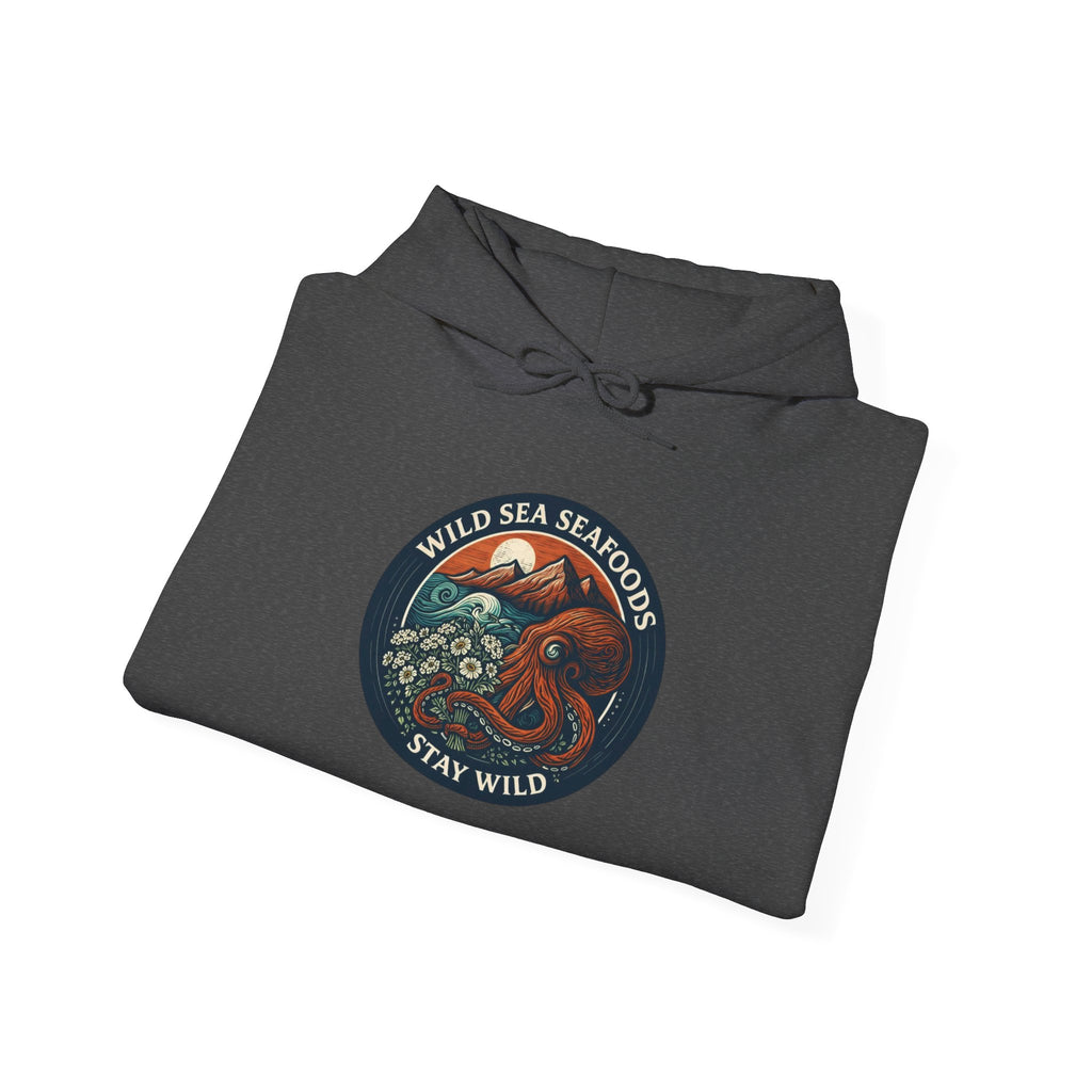 Stay Wild Sea Octopus Hoodie — "Wild Sea Seafoals" Nautical Graphic Pullover