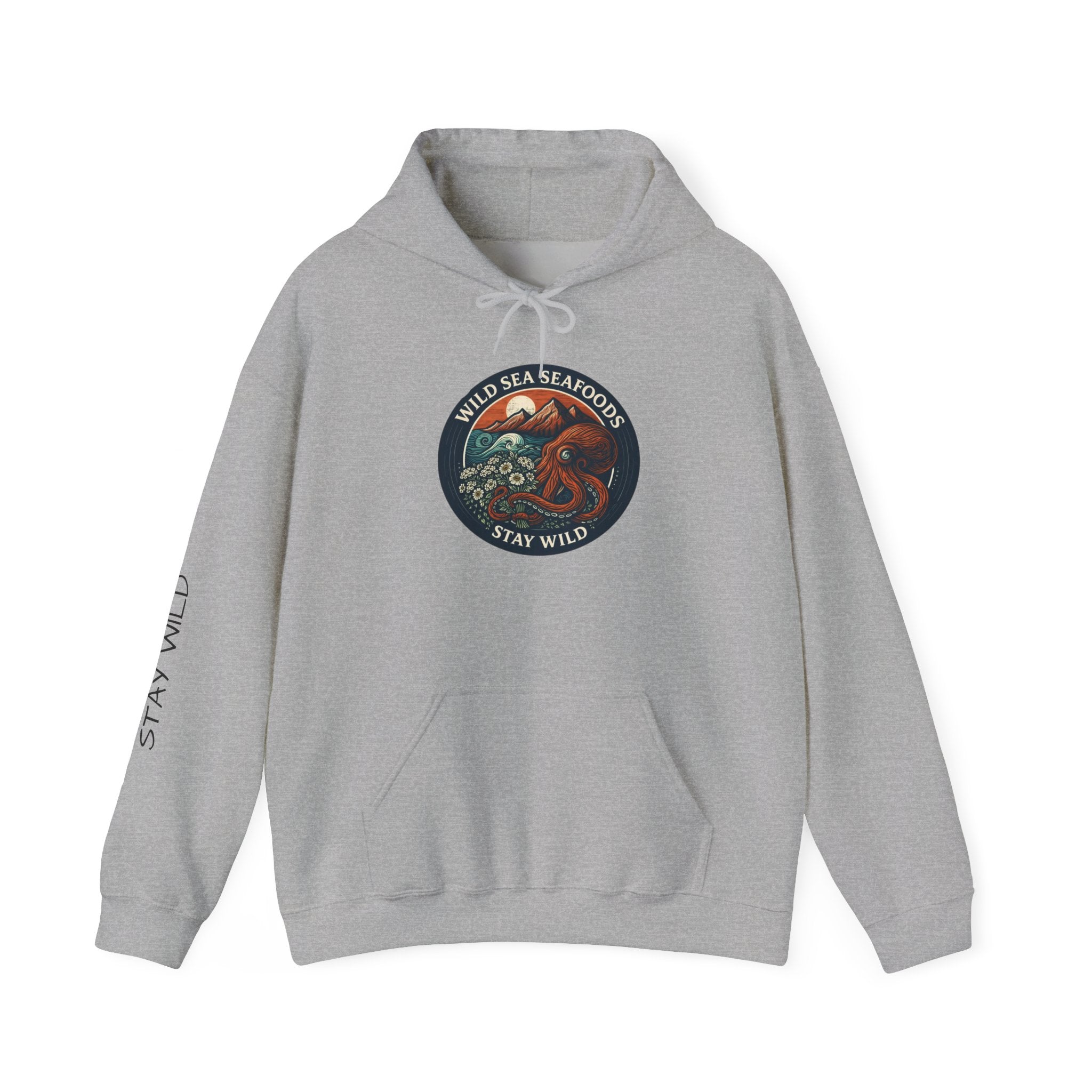 Hoodie — "Wild Seafoods Stay Wild" Octopus Graphic Hoodie