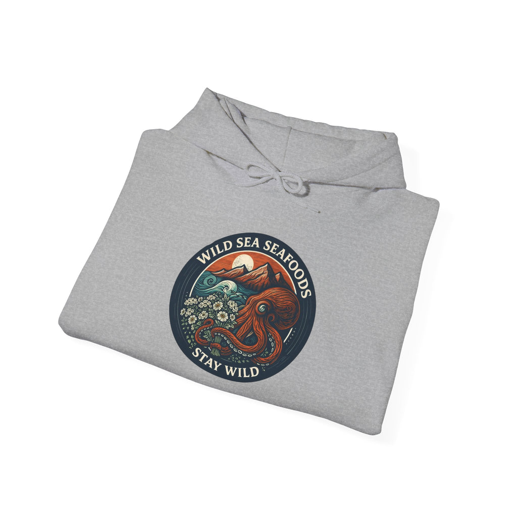 Hoodie — "Wild Seafoods Stay Wild" Octopus Graphic Hoodie