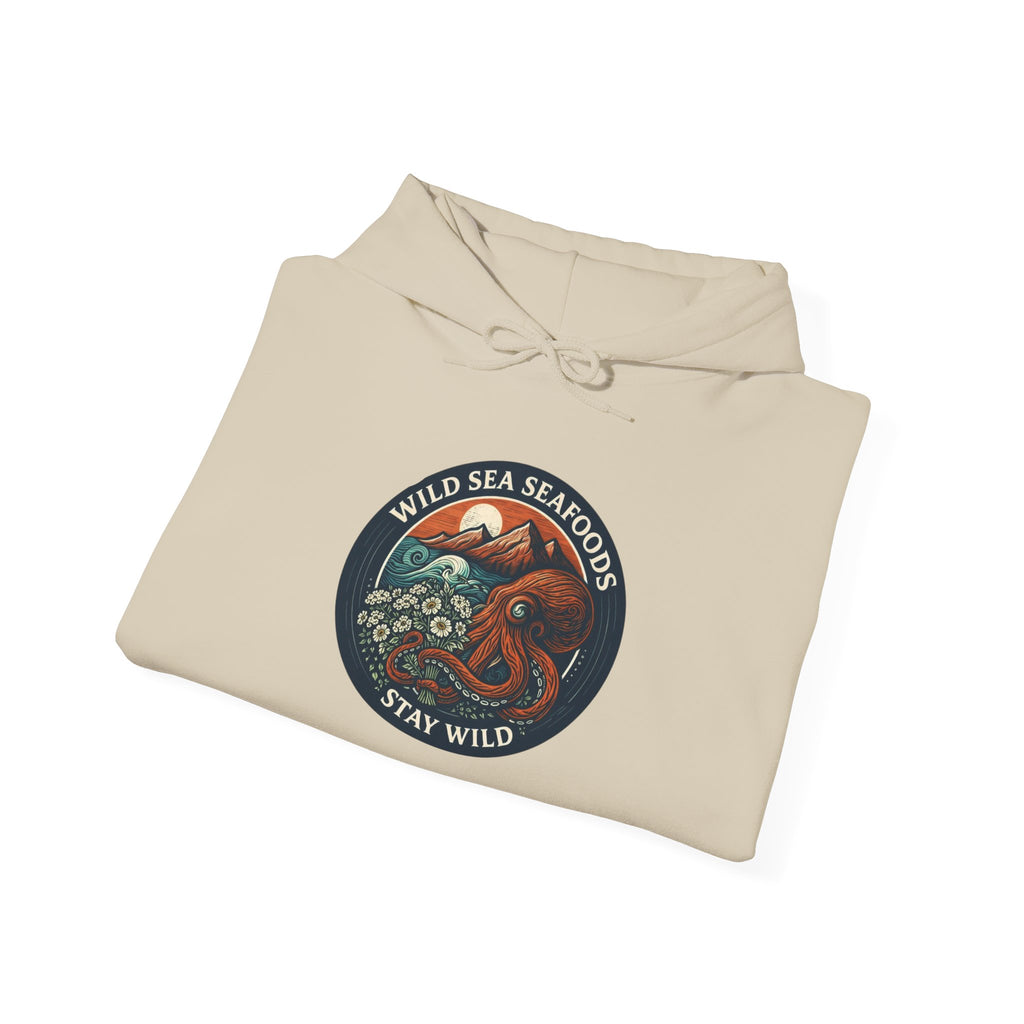 Hoodie — "Wild Seafoods Stay Wild" Octopus Graphic Hoodie